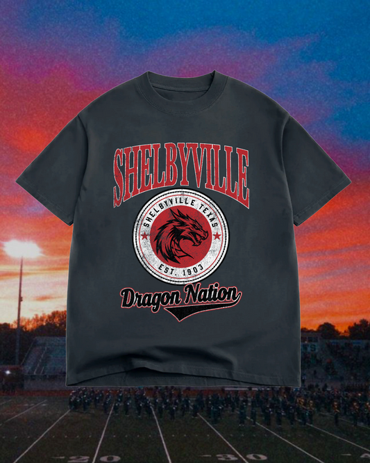 **PREORDER** Adult Vintage Badge Shelbyville Dragons Oversized Tee