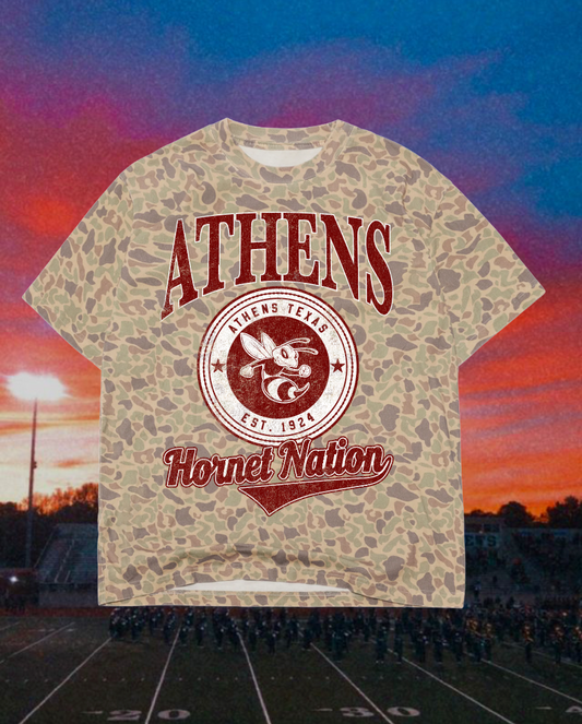 **PREORDER** Adult Vintage Badge Athens Hornets Oversized Tee