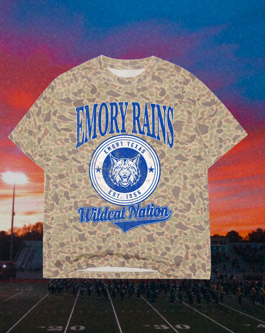 **PREORDER** Adult Vintage Badge Emory Rains Wildcats Oversized Tee