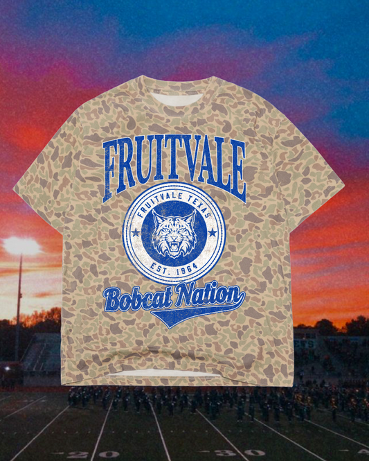 **PREORDER** Adult Vintage Badge Fruitvale Bobcats Oversized Tee