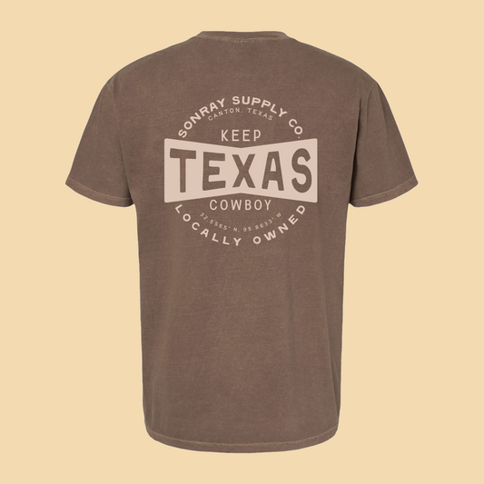 Sonray Keep Texas Cowboy Brown Tee