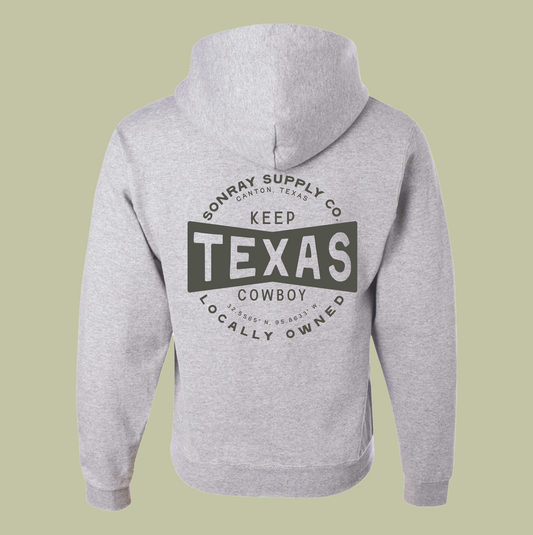 Sonray Keep Texas Cowboy Light Gray Hoodie