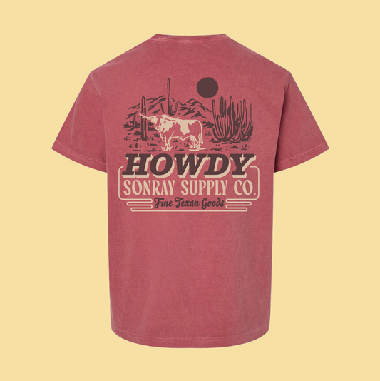 Sonray Howdy Vintage Maroon Tee