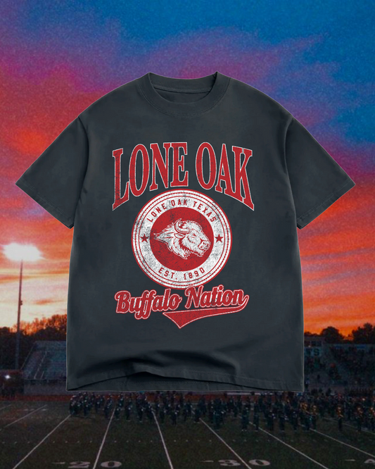 **PREORDER** Adult Vintage Badge Lone Oak Buffaloes Oversized Tee