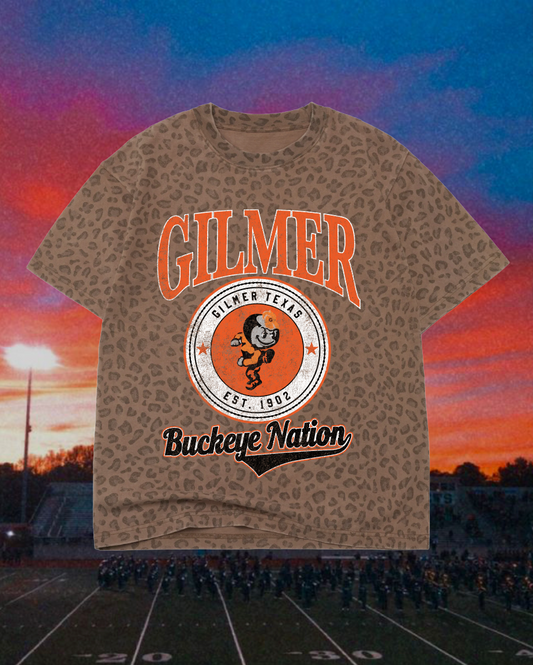 **PREORDER** Adult Vintage Badge Gilmer Buckeyes Oversized Tee