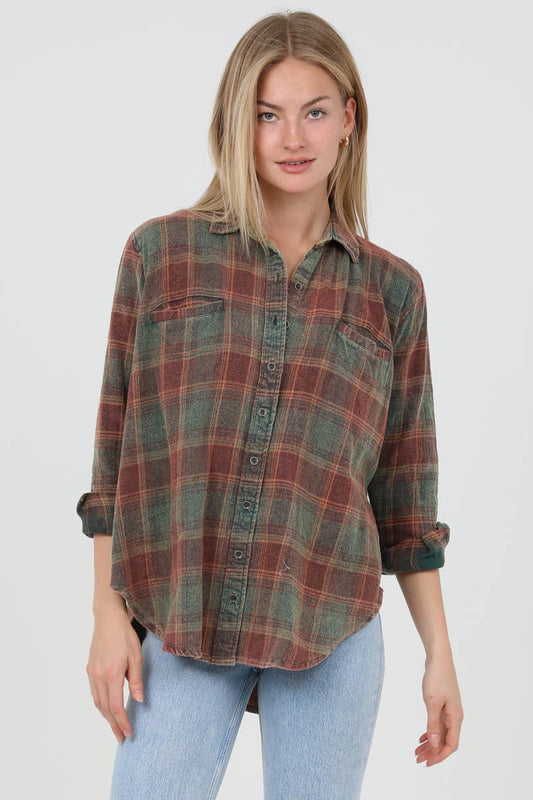 Carmen Plaid Flannel Buttdown