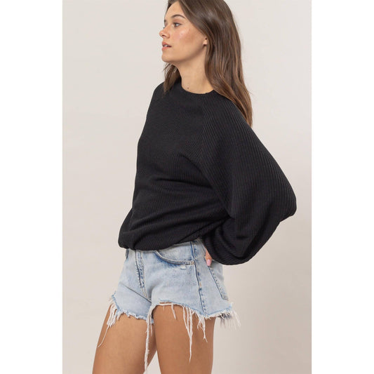 **SALE!** Briar Balloon Sleeve Ribbed Top