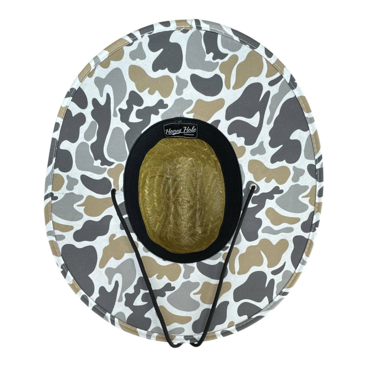 Mens Honey Hole Grey Camo Straw Hat