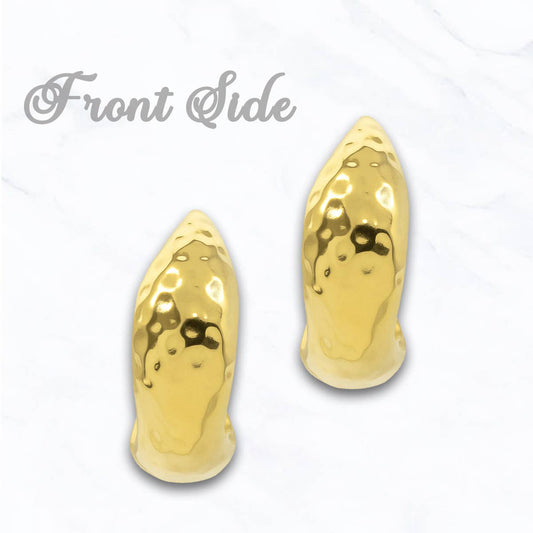 Rosalind Hammered Crescent Hoops