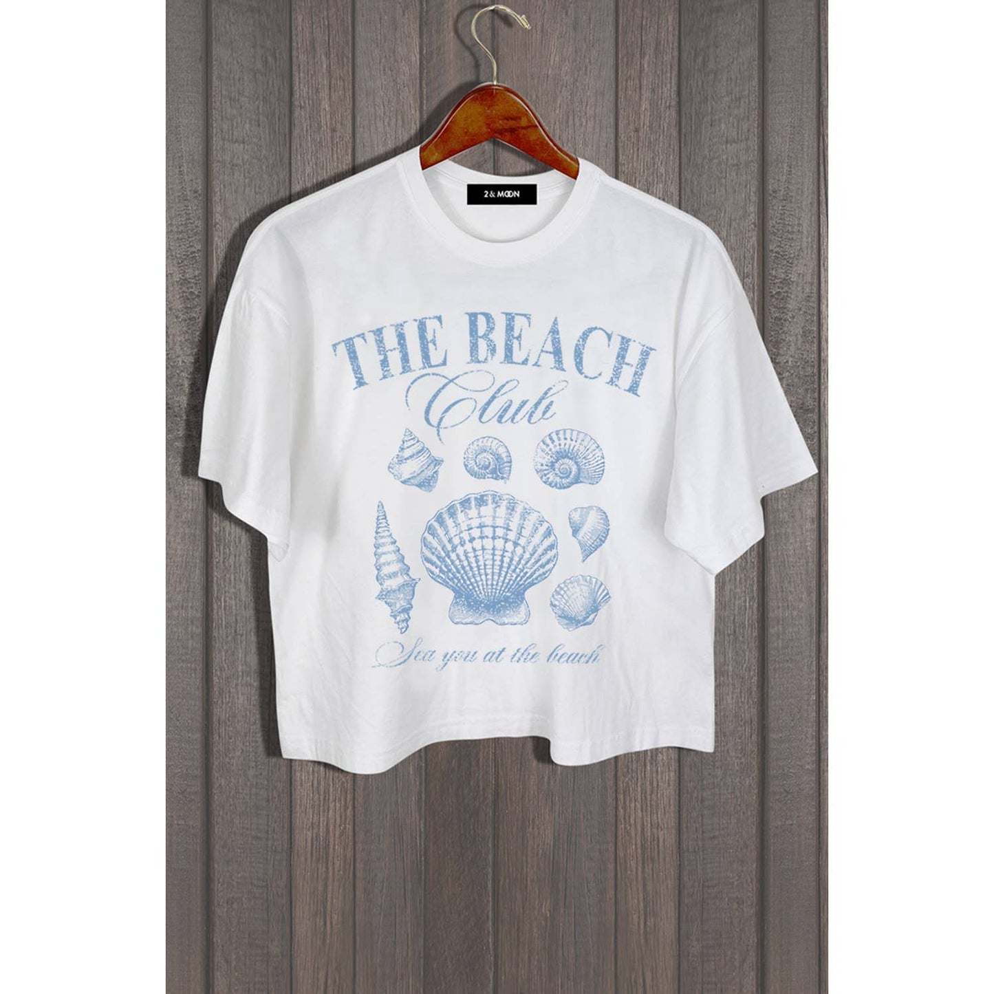 The Beach Club Shell White Cropped Tee