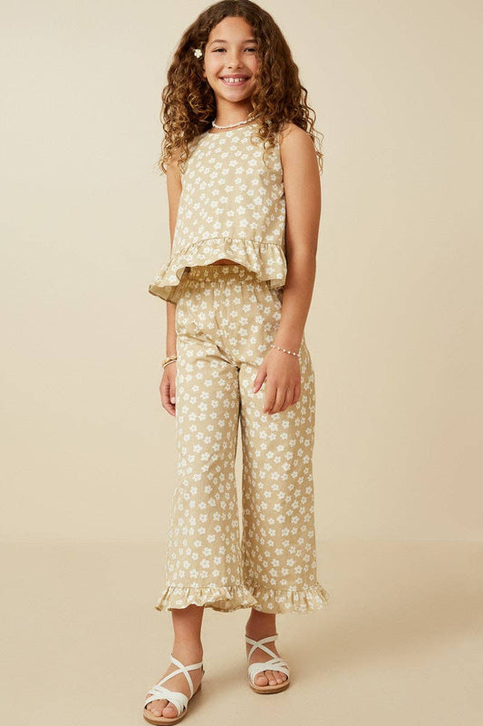 Girls Natural Daisy Button-back Tank