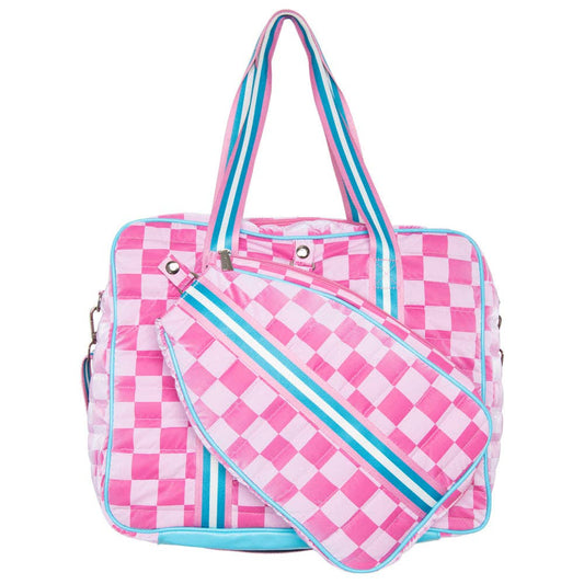 Checkered Pink Pickleball Sling Bag