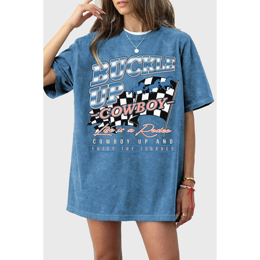 Buckle Up Cowboy Oversized Mineral Tee
