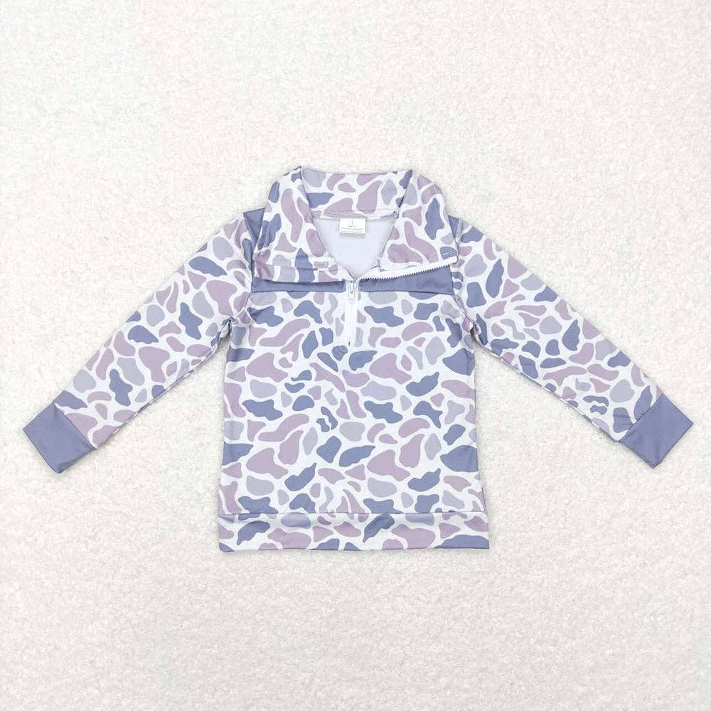 Boys Duck Camo Grey Pullover