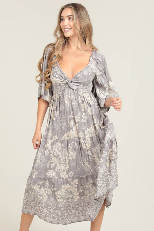 Sicily Grey Boho Dress