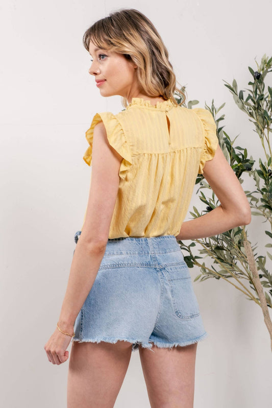 Colby Embroidered Ruffle Top