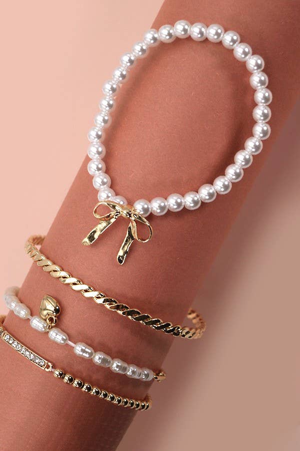 Constance Pearl Charm Set of Bracelets
