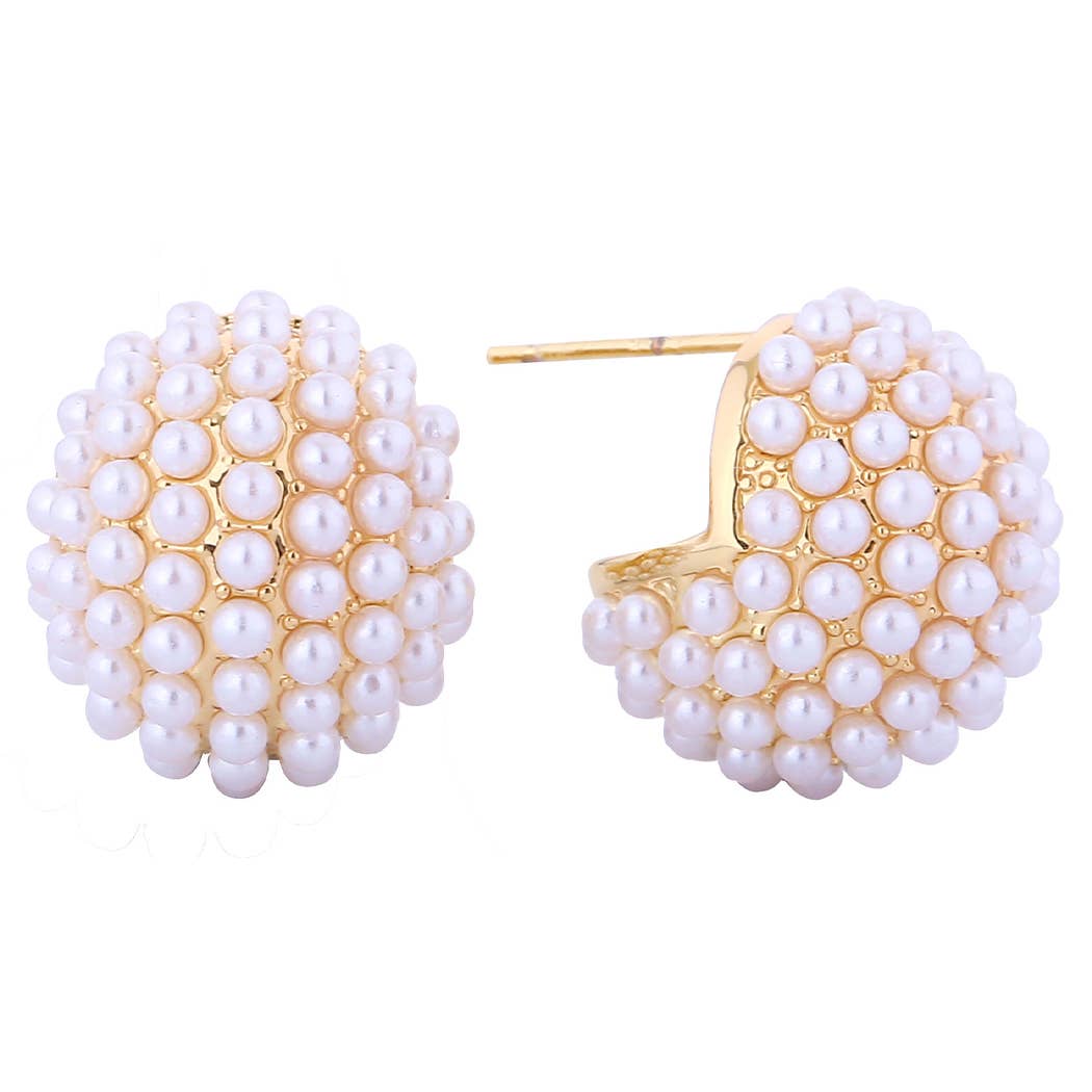 Dupont Pearl Walnut Hoop Earrings