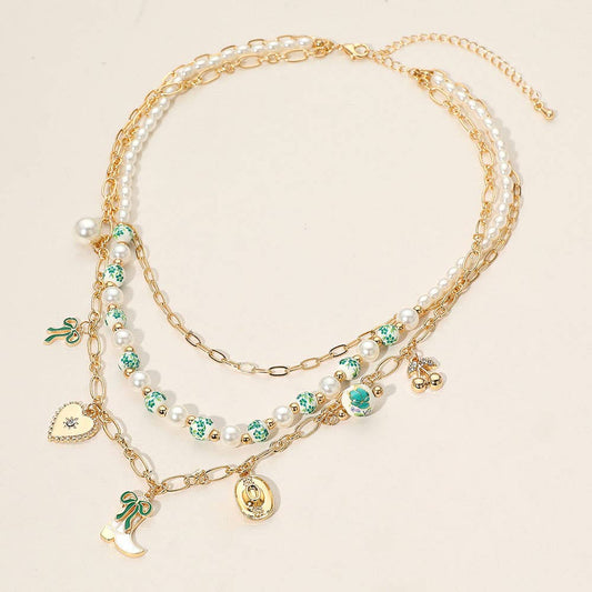 Jubilee Western Ceramic Charm Green Necklace