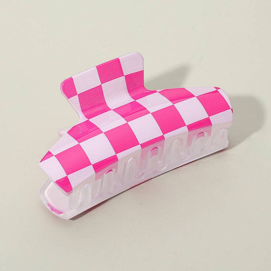 Checkered Hair Claw Clip