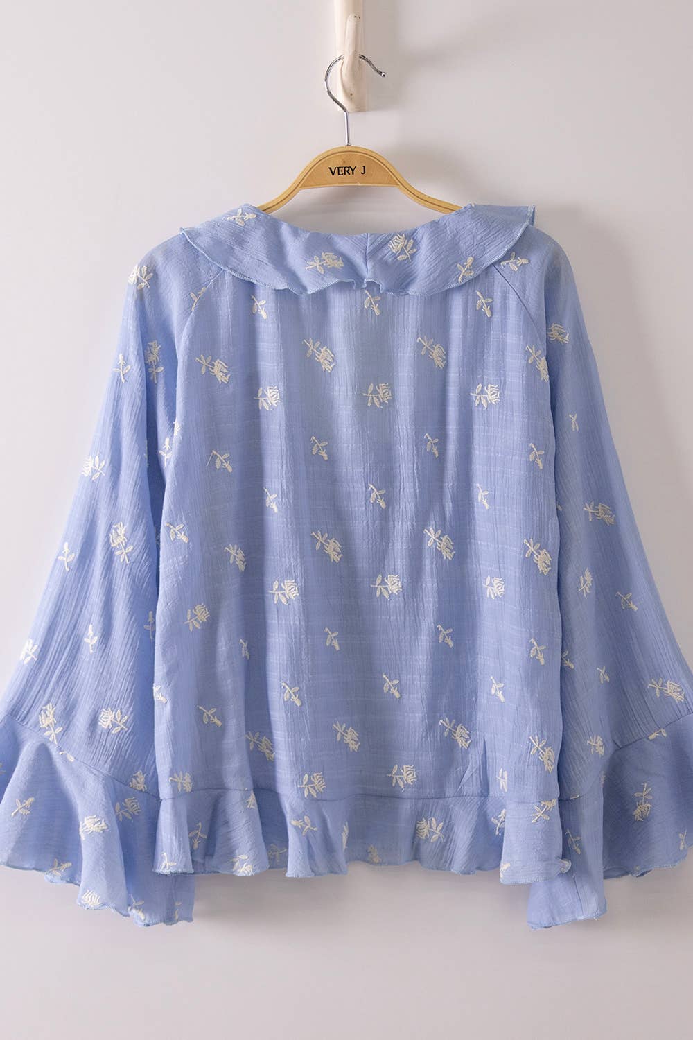 Maeve Embroidered Ruffled Blouse