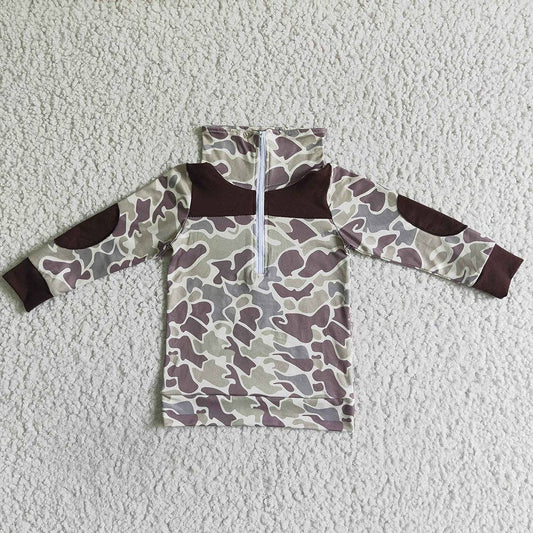 Boys Duck Camo Tan Pullover