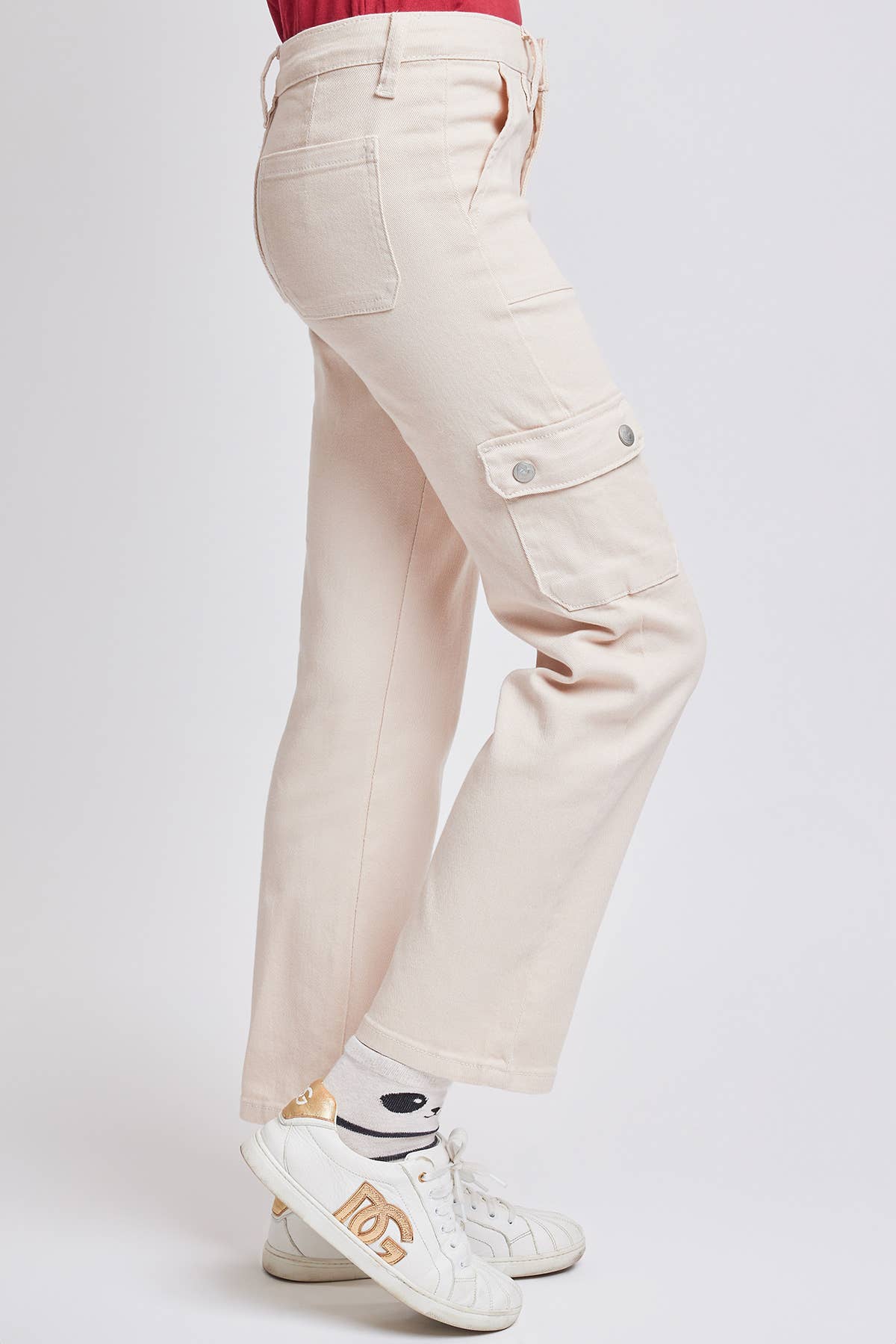 Girls YMI Selena Khaki Cargo Straight Jeans