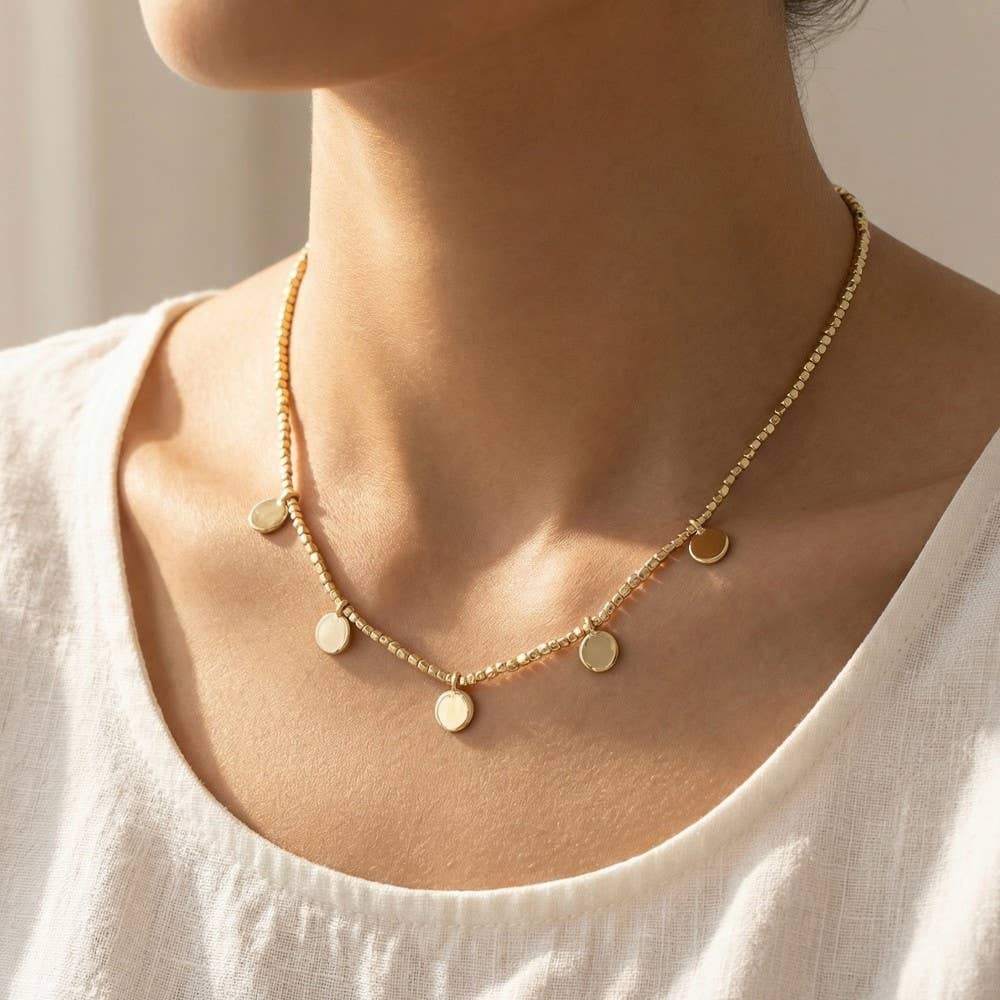 Finch Disc Charm Necklace