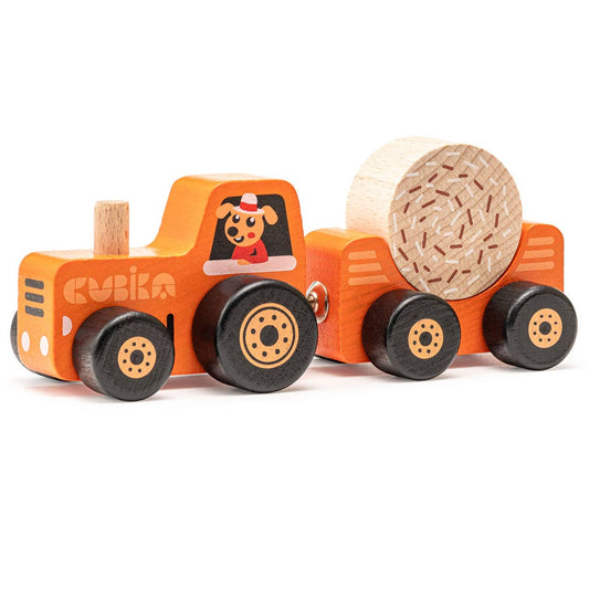 Toddler Boys Cubika Wooden Toy Tractor