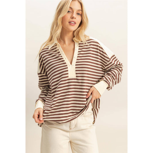 Maren Striped Oversized Top