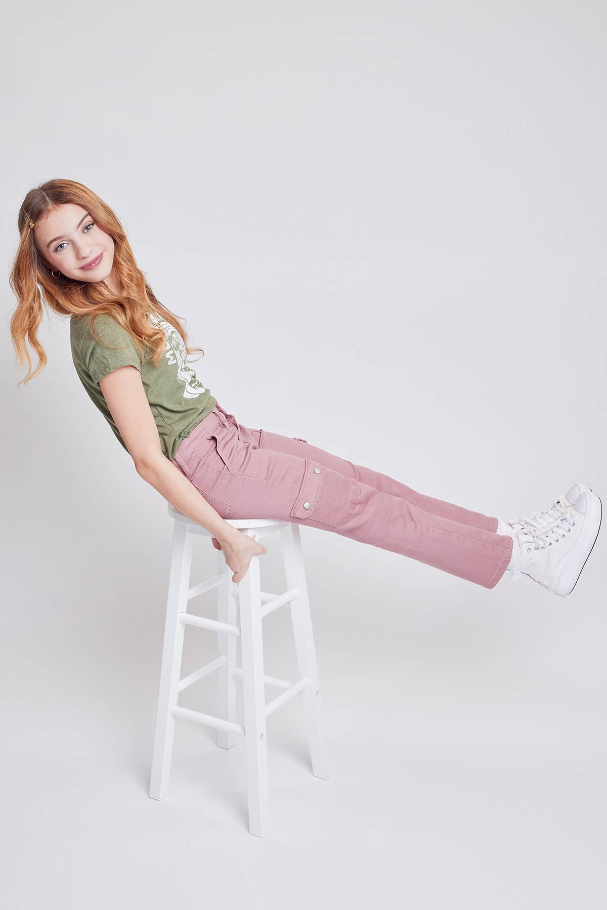 Girls YMI Selena Mauve Cargo Straight Jeans