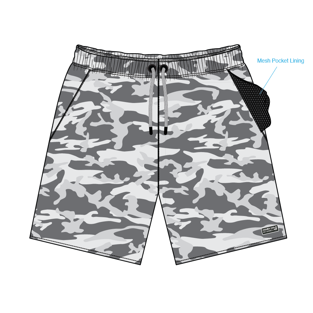 Mens Honey Hole Weekender Fog Fight Shorts