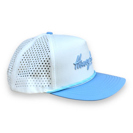 Mens Honey Hole Heritage White & Blue Performance Rope Hat