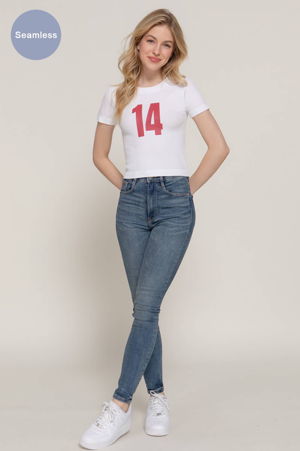 Number 14 Waffle Baby Tee