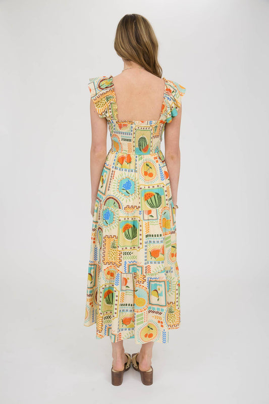 Hollis Colorful Fruit Smocked Dress