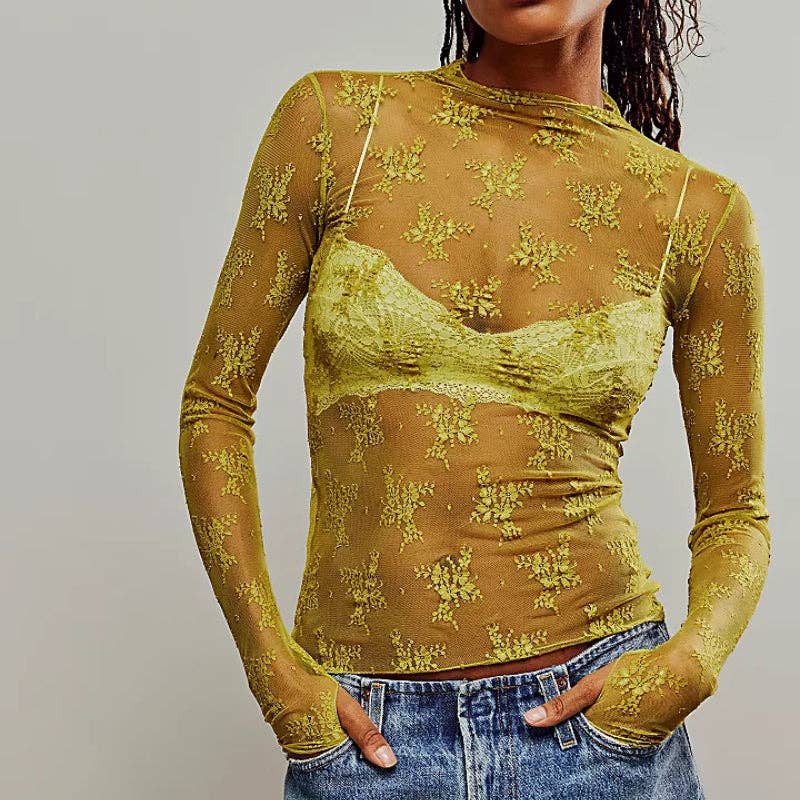 Sun City Lace Long Sleeve Top