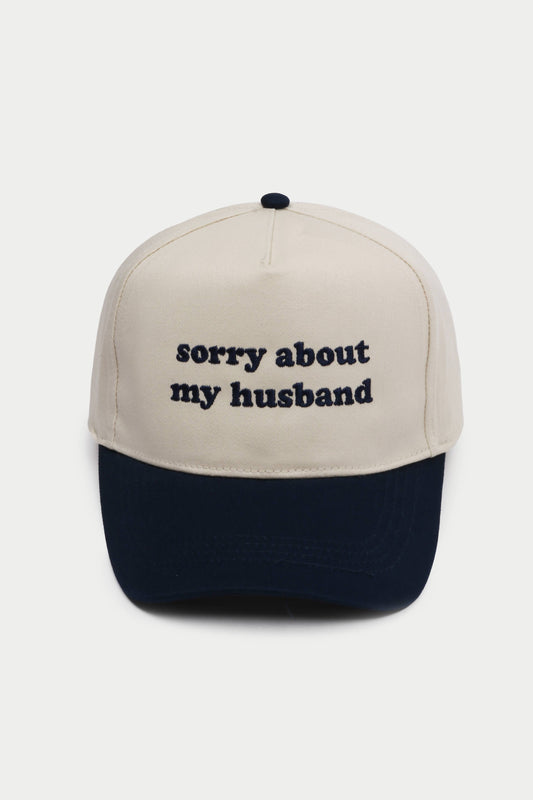 Sorry About My Husband Navy Hat