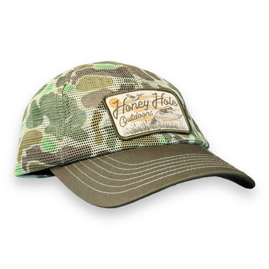 Youth Honey Hole Mesh Water Fowl Camo Hat
