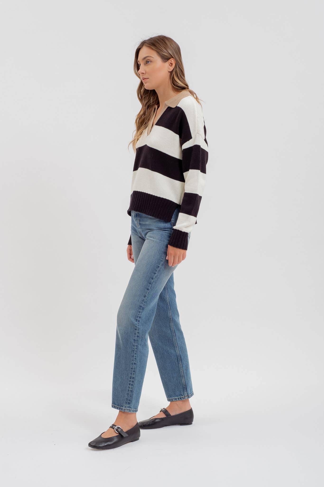 Hidalgo Collared Stripe Sweater