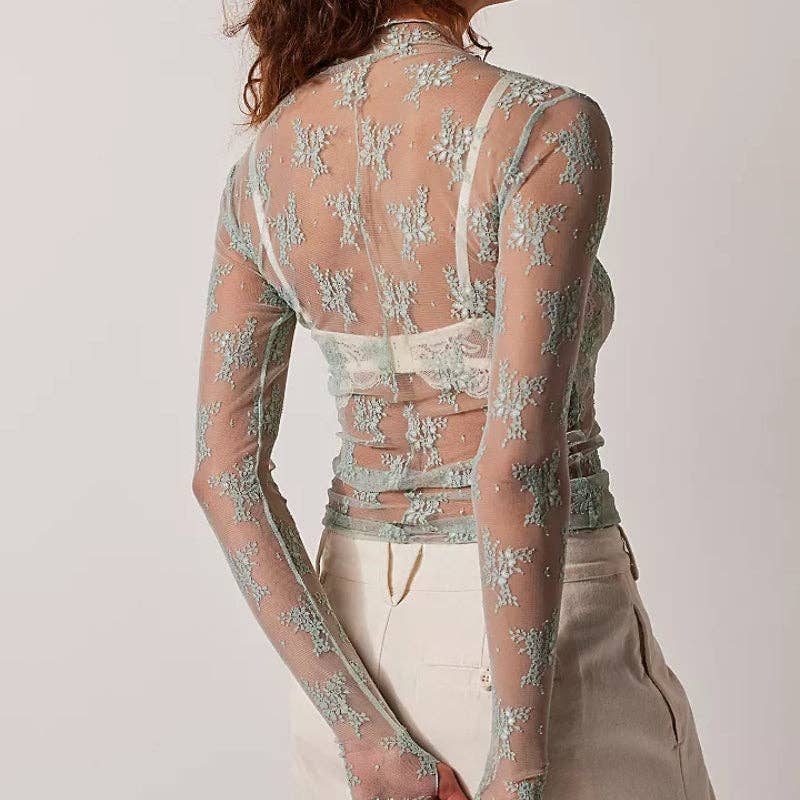 Sun City Lace Long Sleeve Top