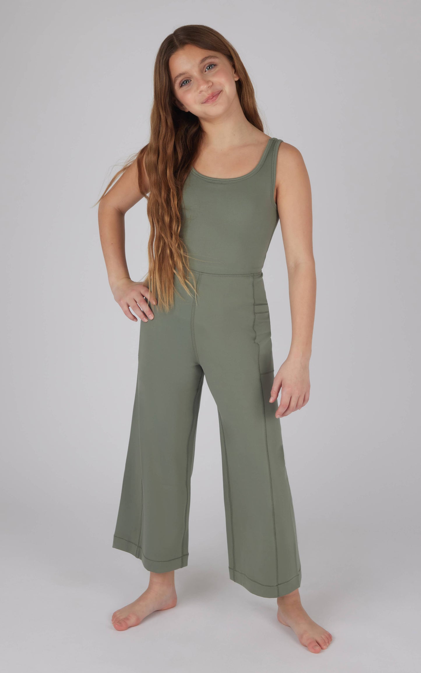 Girls Athletic Wide Leg Jumpsuit