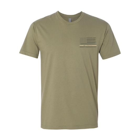 Mens Honey Hole Bass Flag Tee