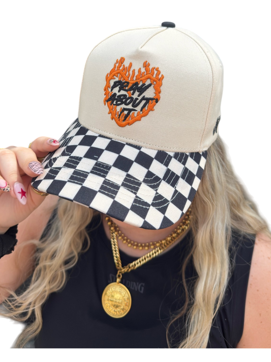 Pray About It Checkered Hat