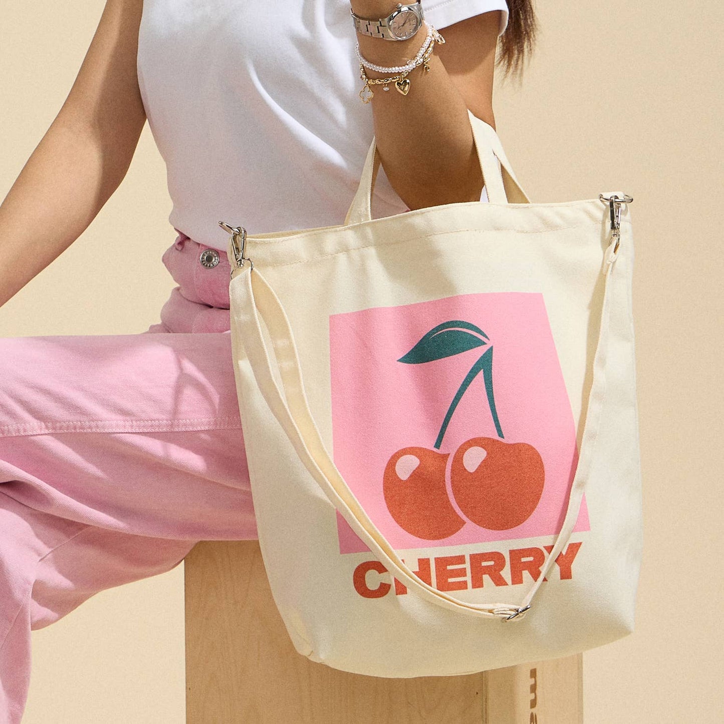 Cherry Canvas/Crossbody Bag