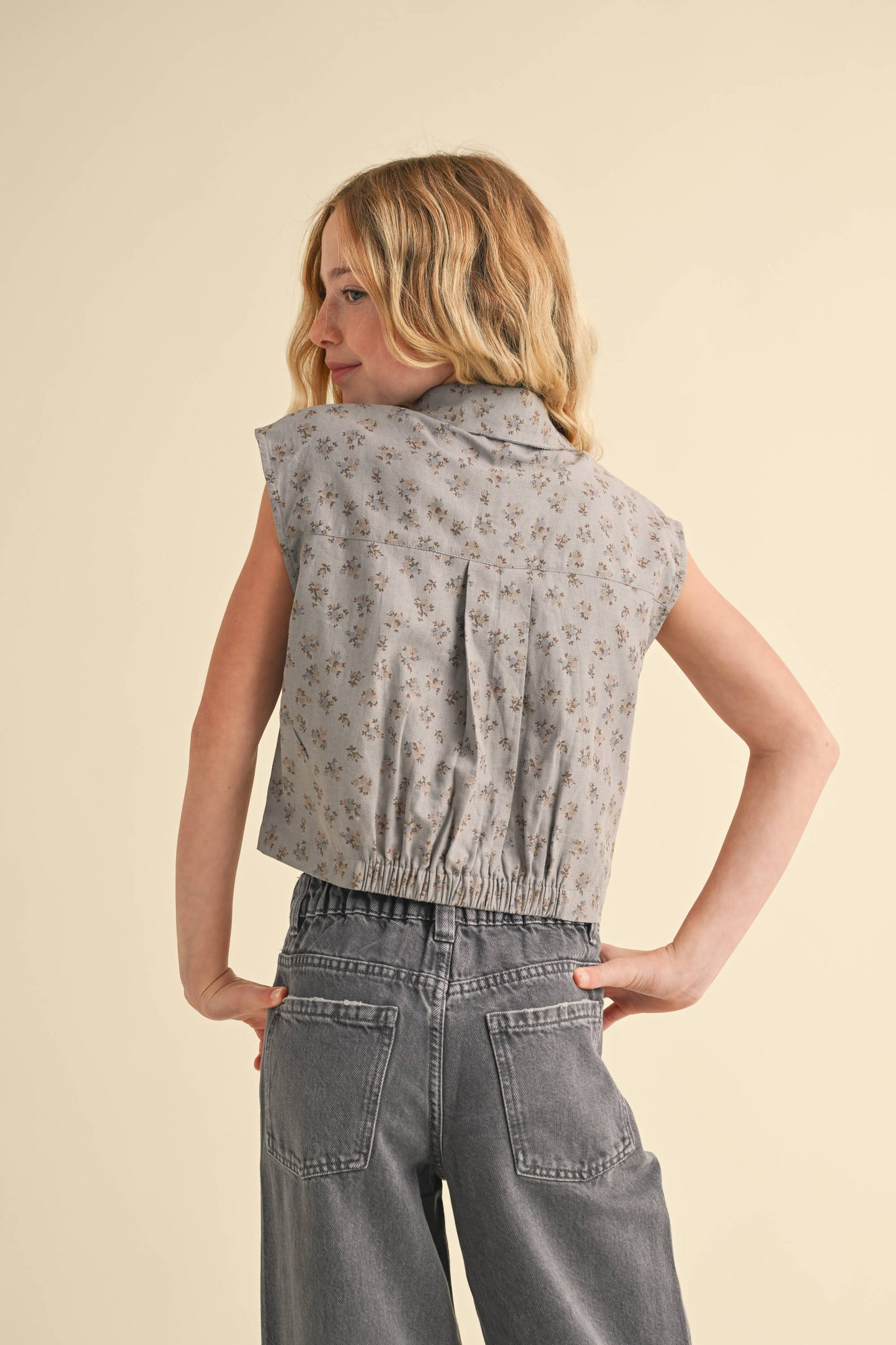 Girls Posie Buttondown Tie Top