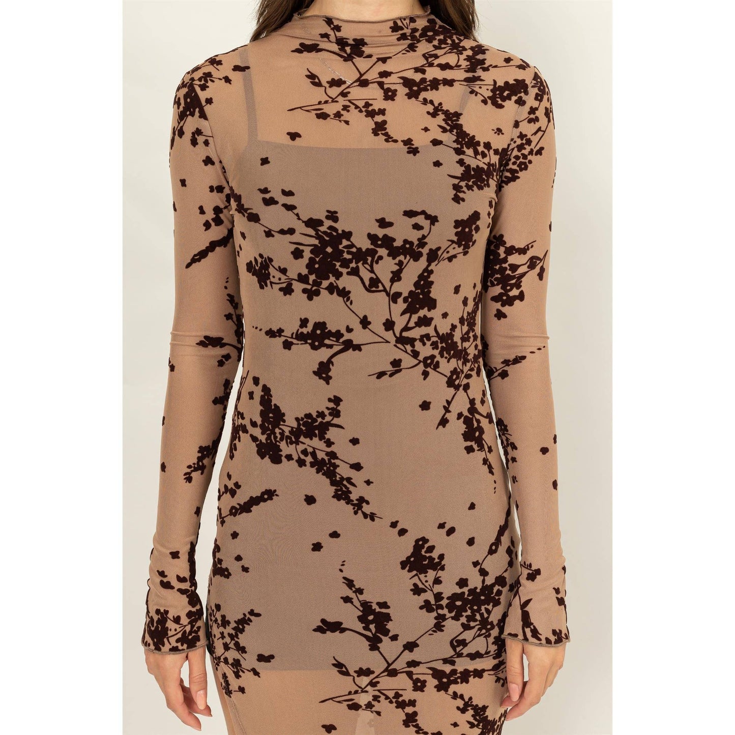 Elodie Floral Velvet Mesh Dress
