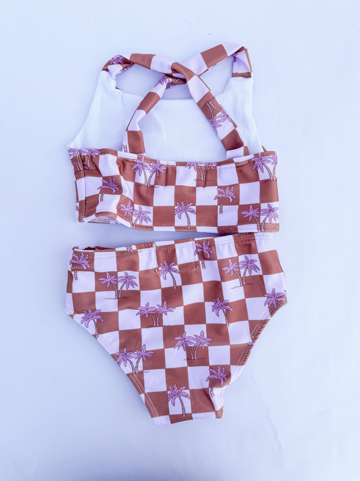 Girls Palm Checkered Bikini