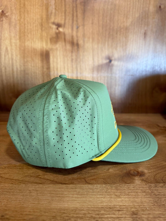 Mens Reel Rodeo Embroidered Green Rope Hat