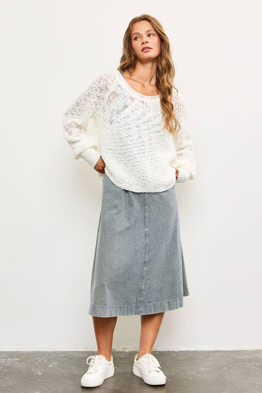 Nova Chunky Raglan Ivory Sweater