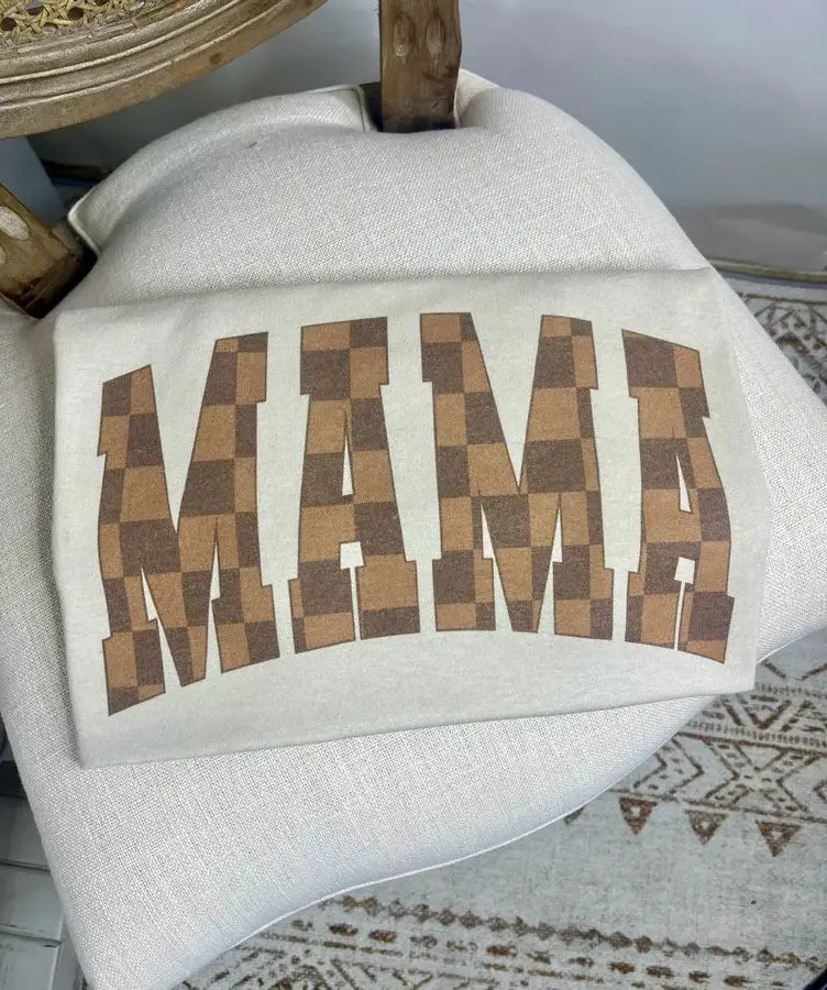 **SALE!** Block Checkered Mama Brown Tee